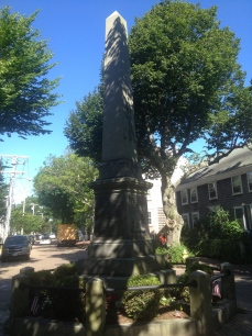 A monument at the rotary near the Hadwen House commemorates the 73 Nantucketers who lost their lives in the Civil War.